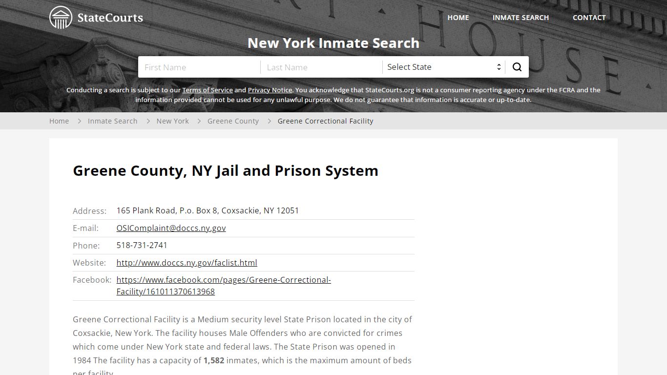 Greene Correctional Facility Inmate Records Search, New ...