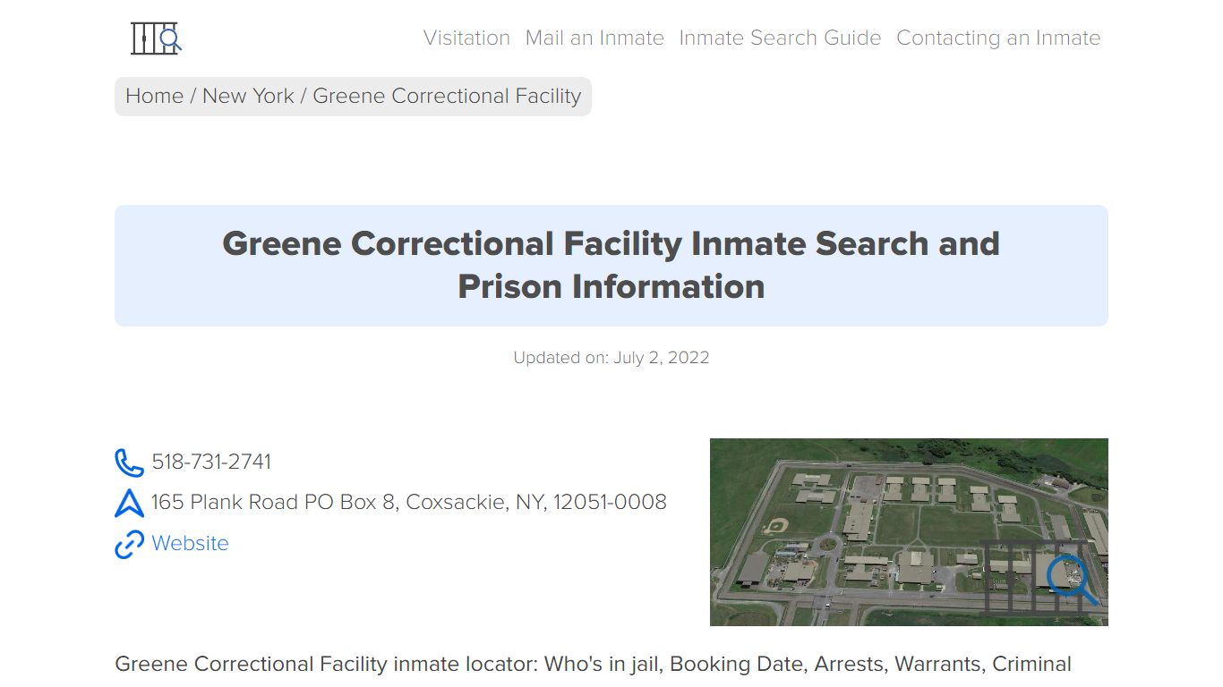 Greene Correctional Facility Inmate Search, Visitation ...